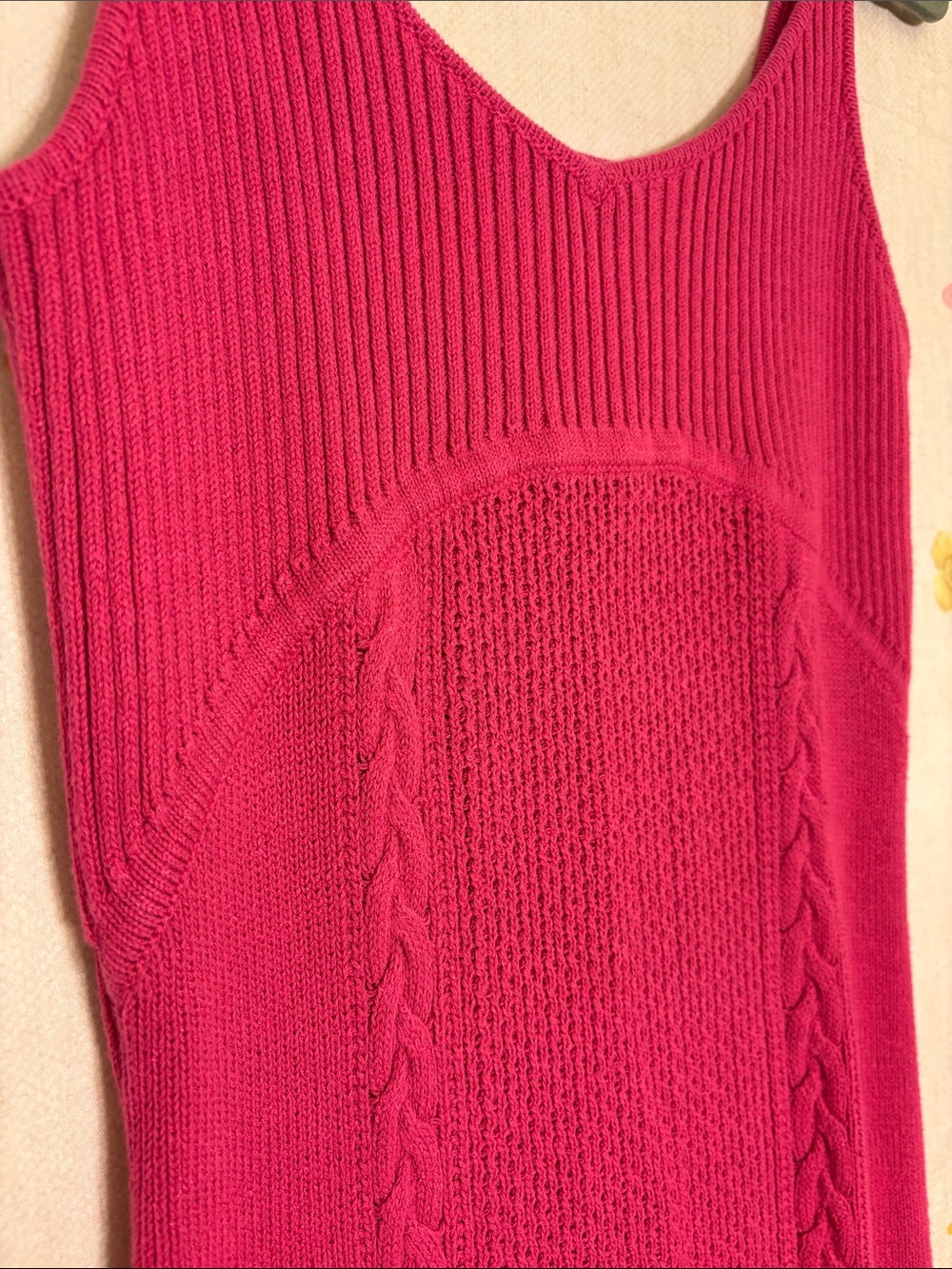 Sofia Vergara Sofia Jeans - Bright Pink Ribbed Cable-Knit Midi Dress - Picture 3 of 9